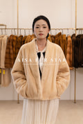 The Shawl Collar Cropped Mink Coat