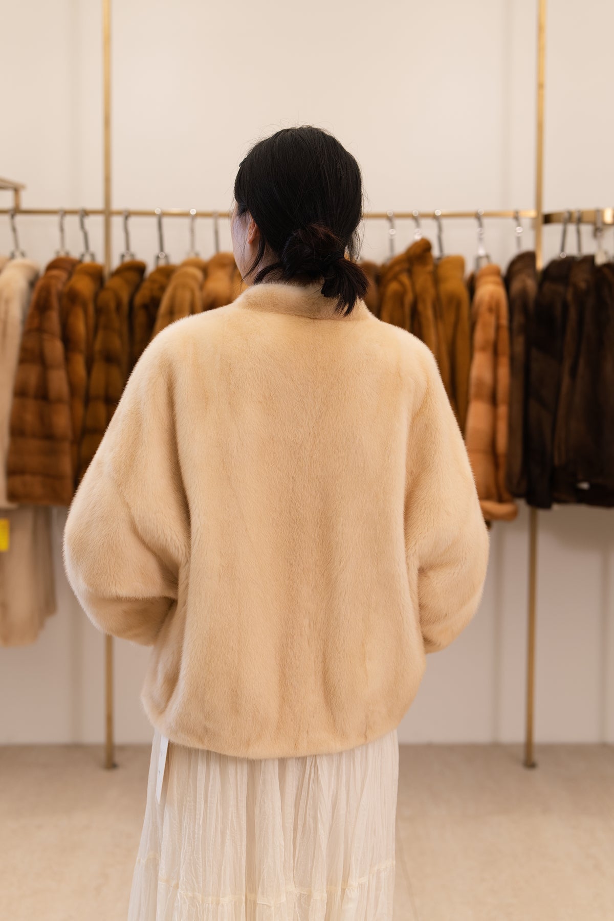 The Shawl Collar Cropped Mink Coat