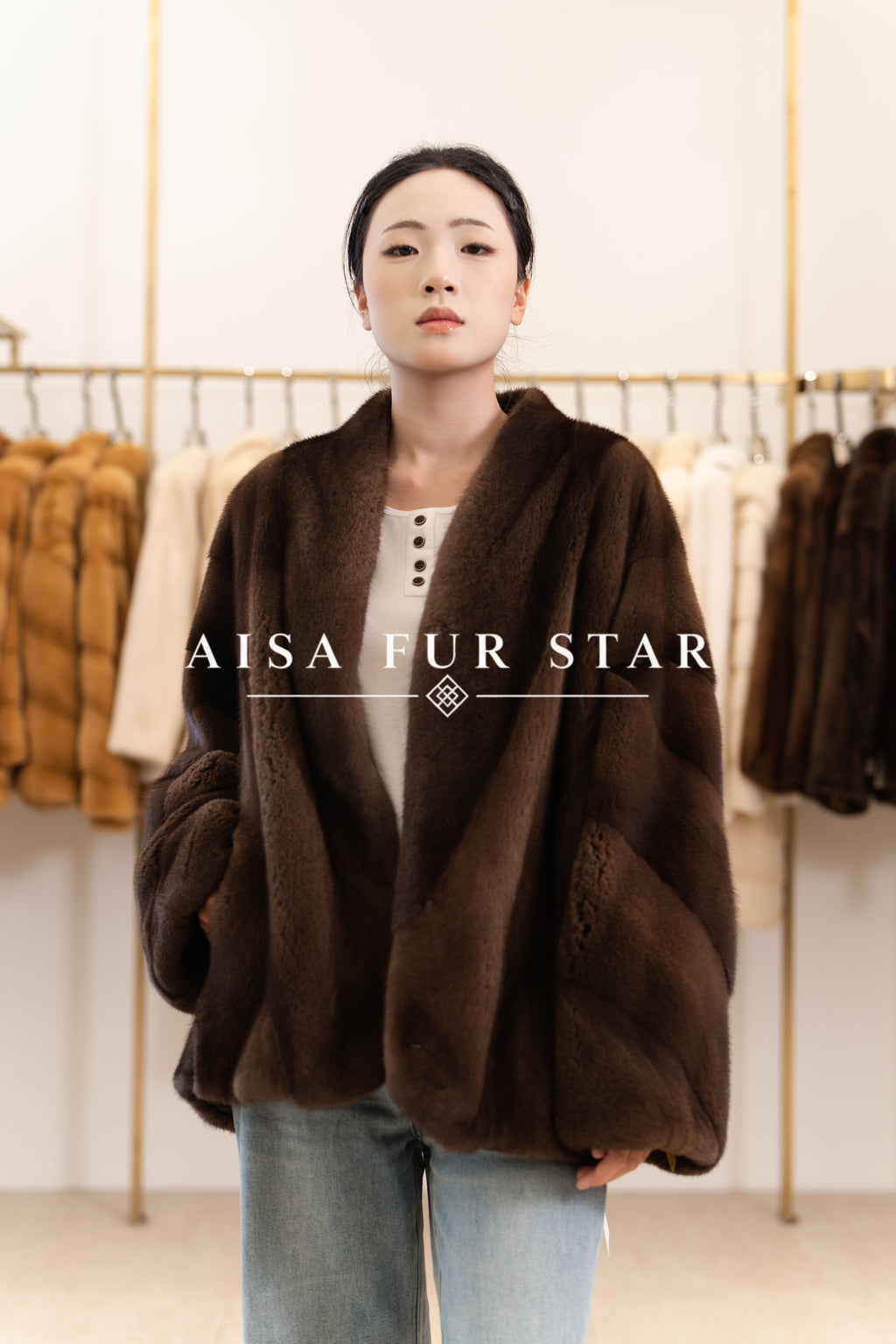 The Relaxed Open-Front Mid-Length Mink Coat