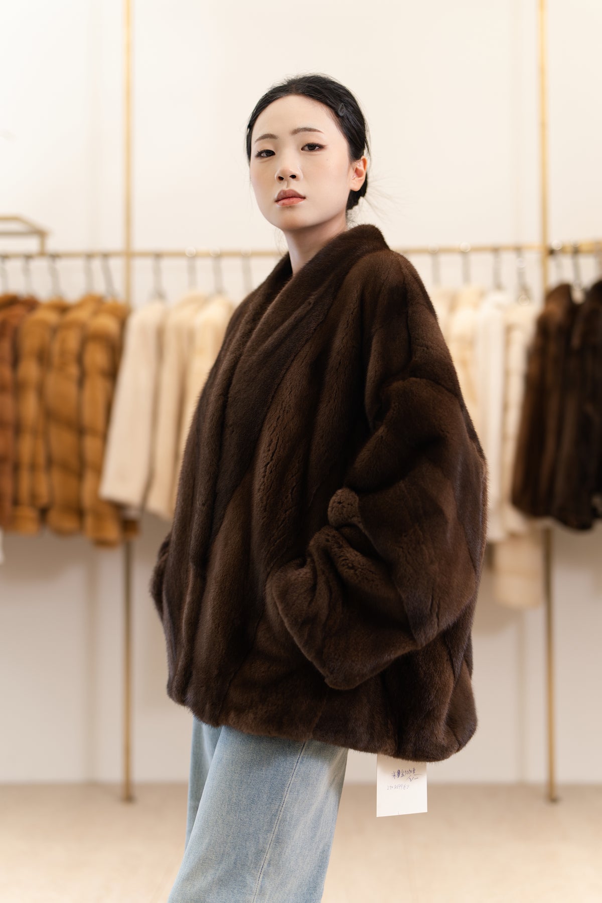 The Relaxed Open-Front Mid-Length Mink Coat