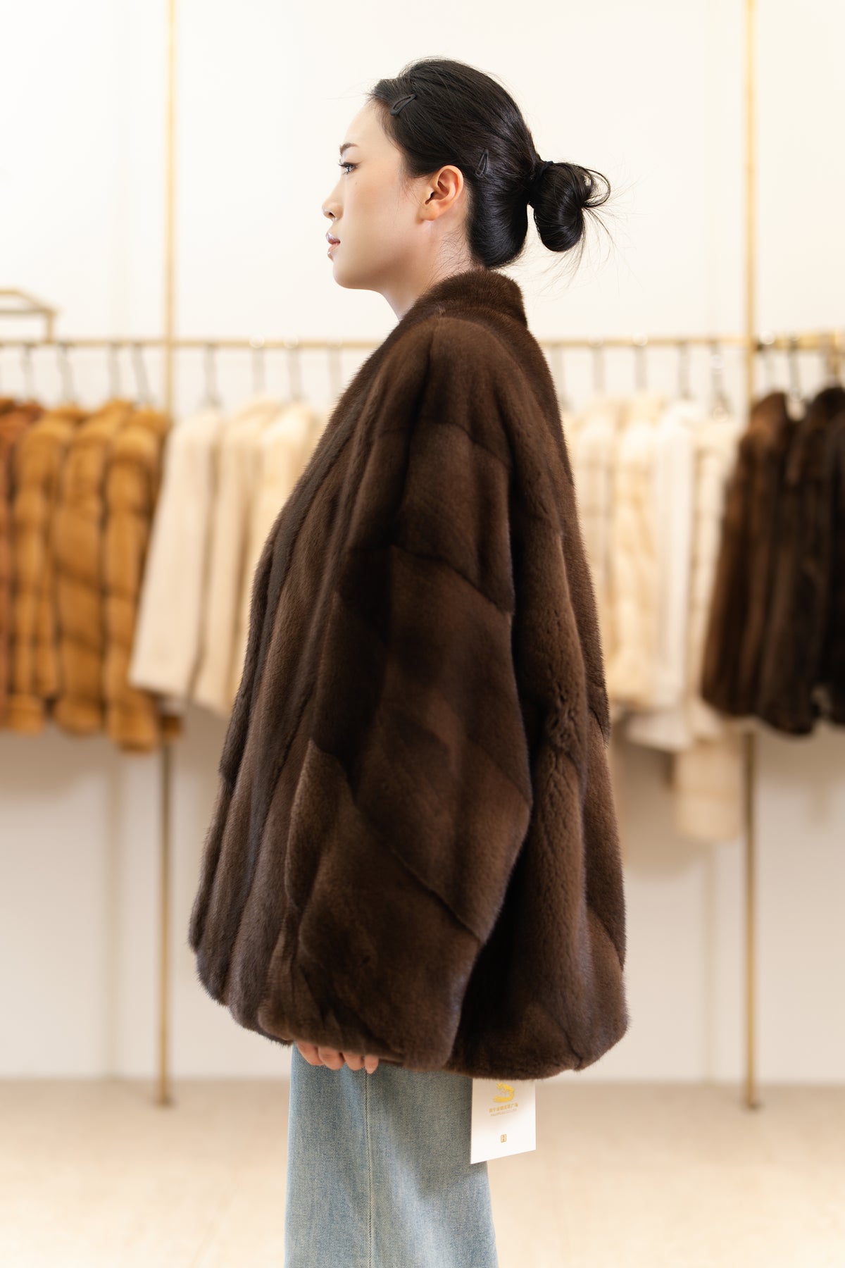 The Relaxed Open-Front Mid-Length Mink Coat
