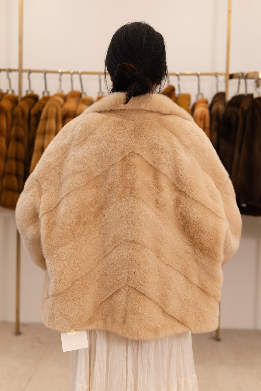 The Rounded Collar Cropped Mink Coat