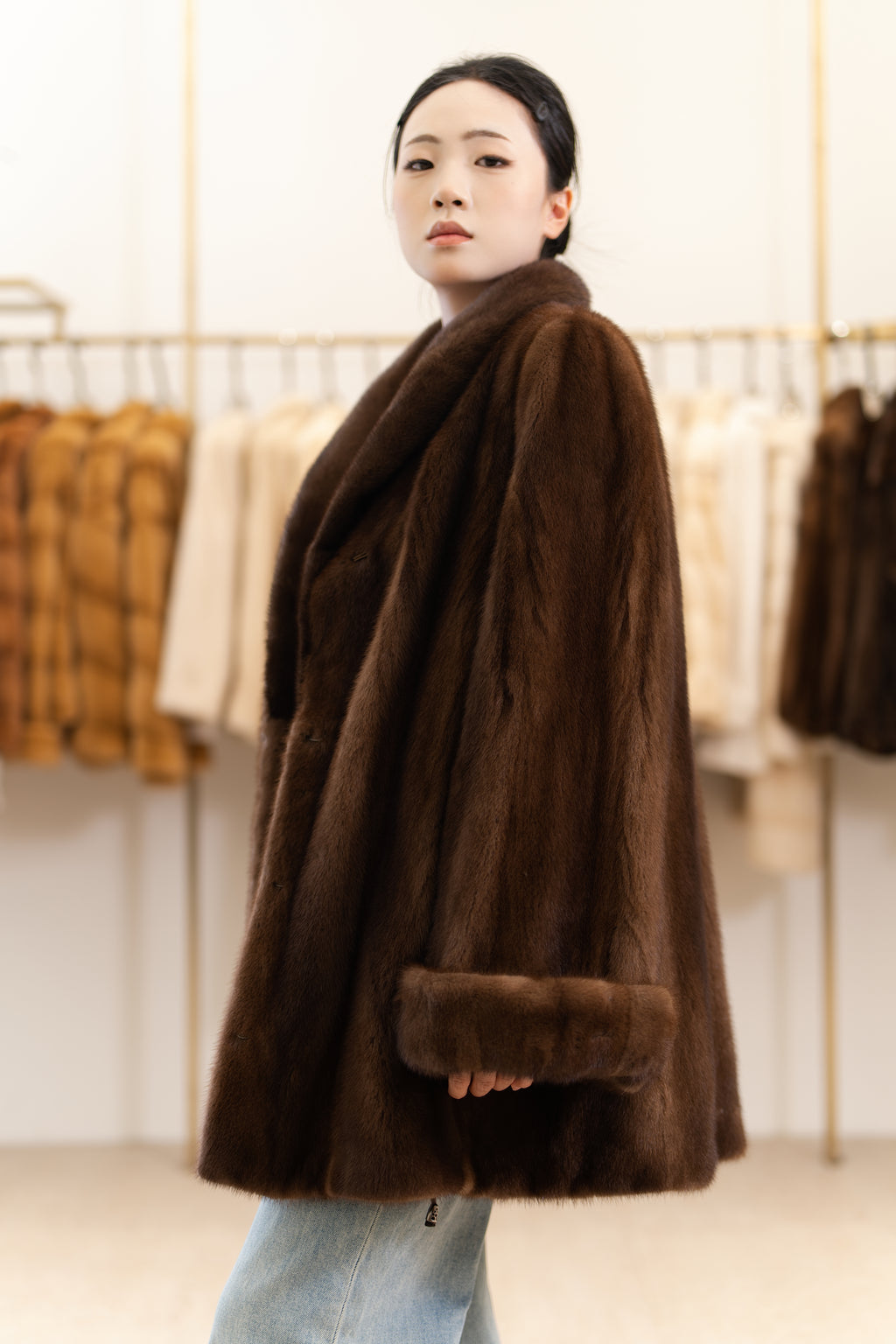 The Refined Mid-Length Mink Coat
