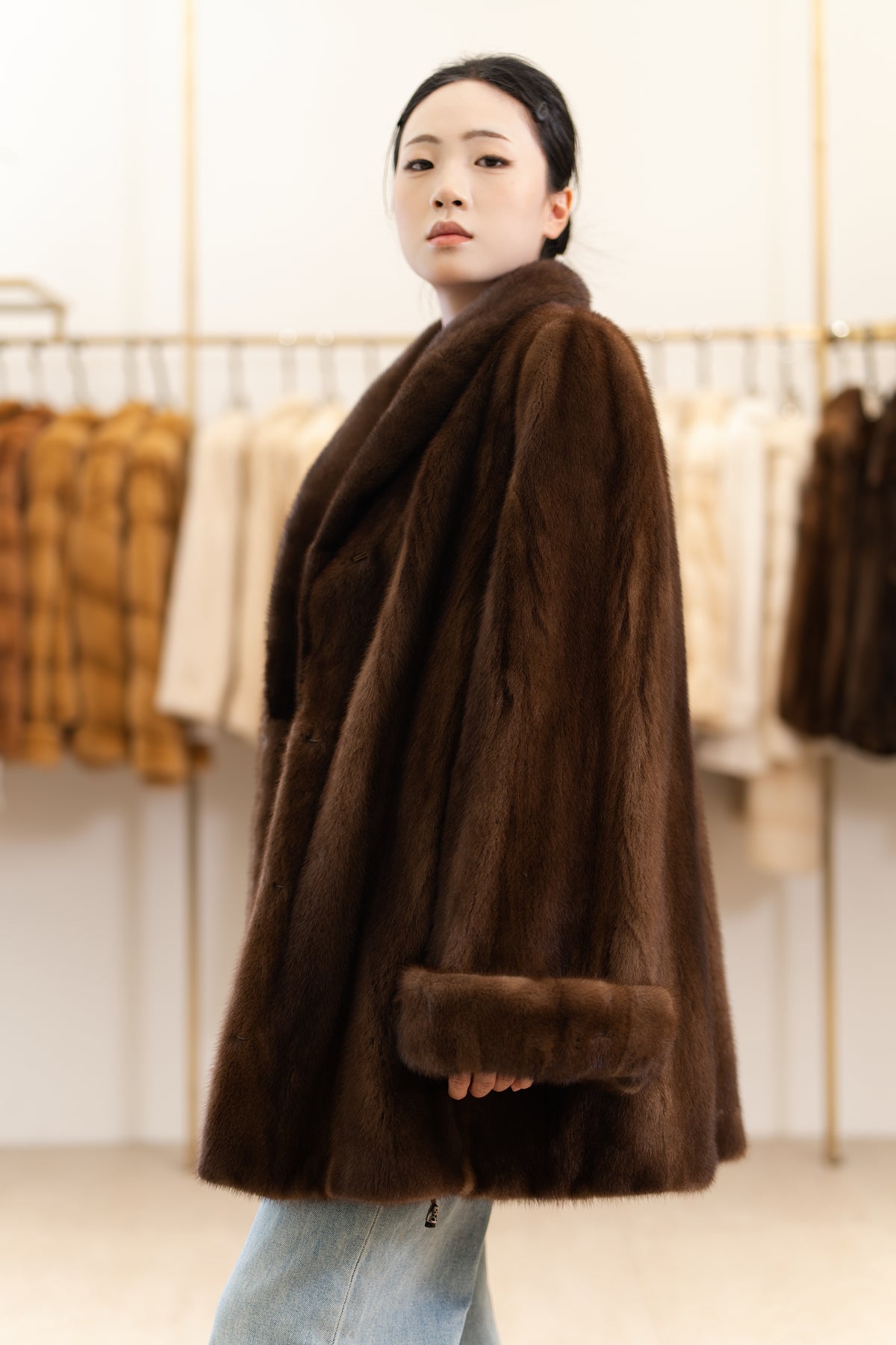 The Refined Mid-Length Mink Coat