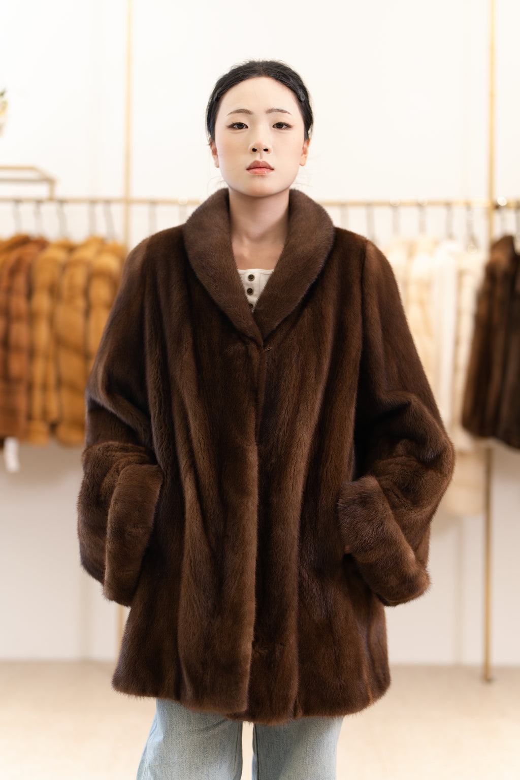 The Refined Mid-Length Mink Coat