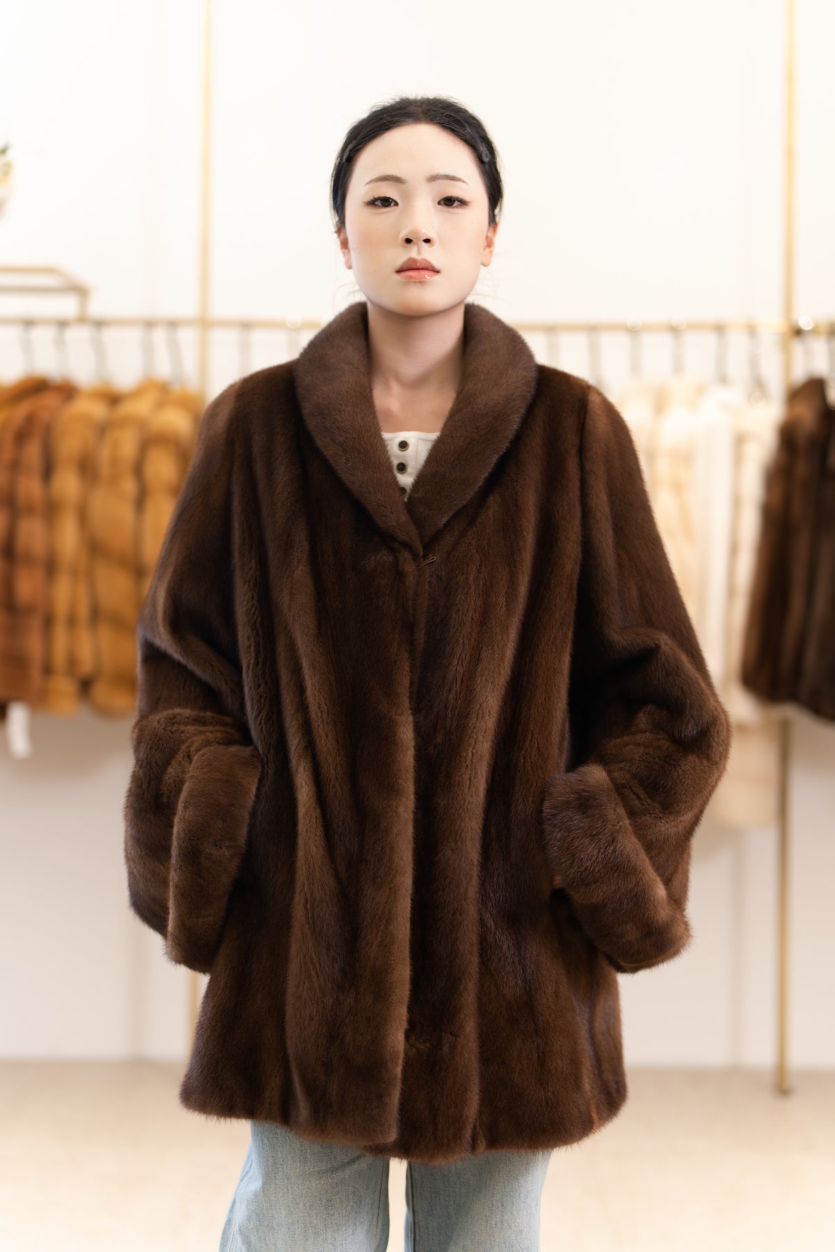 The Refined Mid-Length Mink Coat