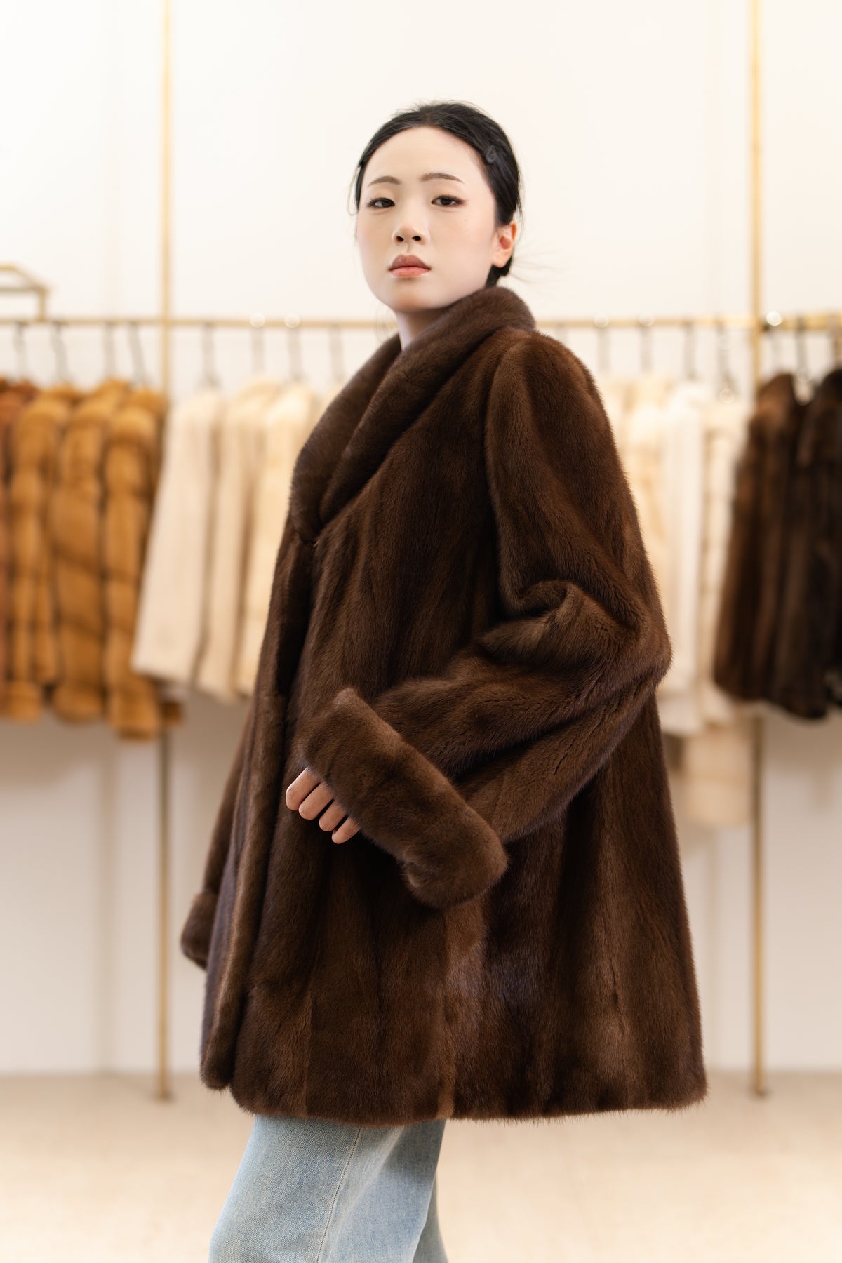 The Refined Mid-Length Mink Coat