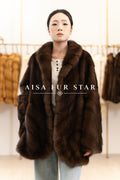 The Fluid Open-Front Mid-Length Mink Coat