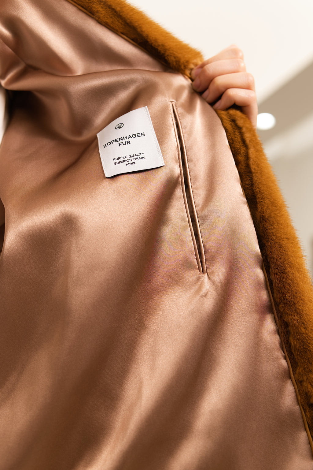 Open Front Shawl Collar Mink Coat