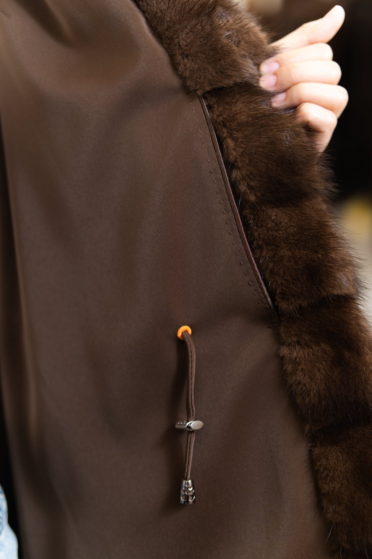 The Fluid Open-Front Mid-Length Mink Coat