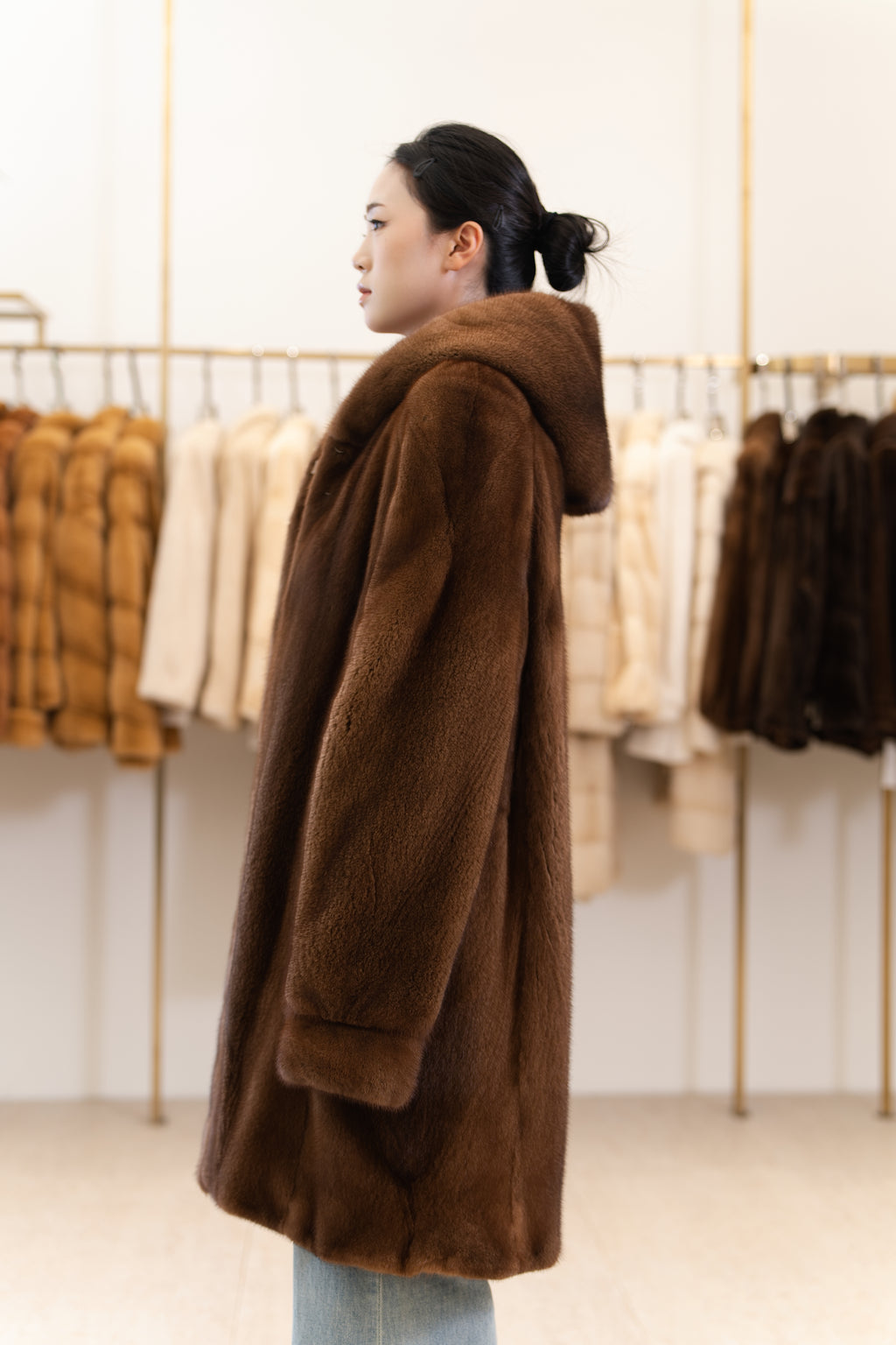 The Luxe Mid-Length Mink Coat
