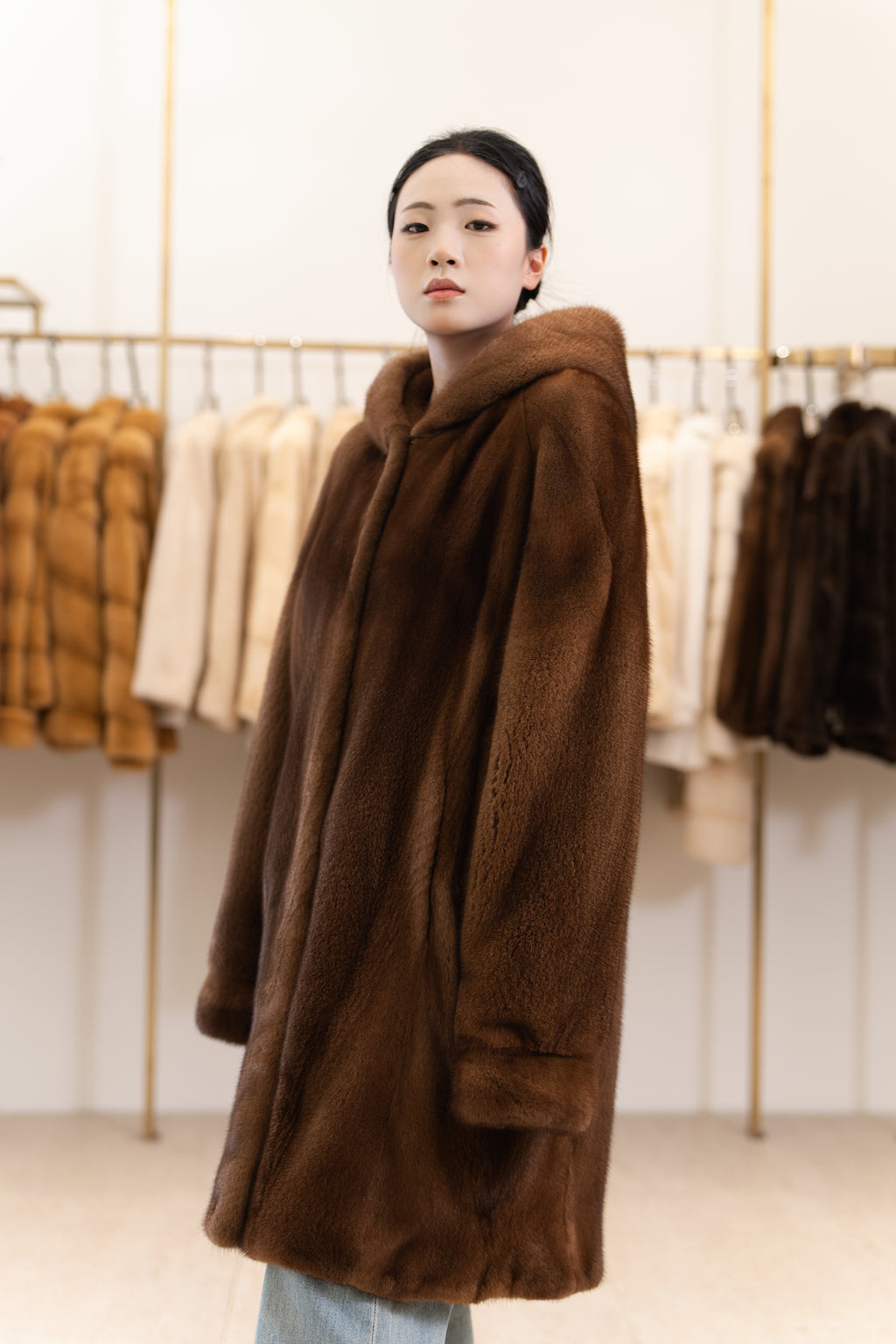 The Luxe Mid-Length Mink Coat