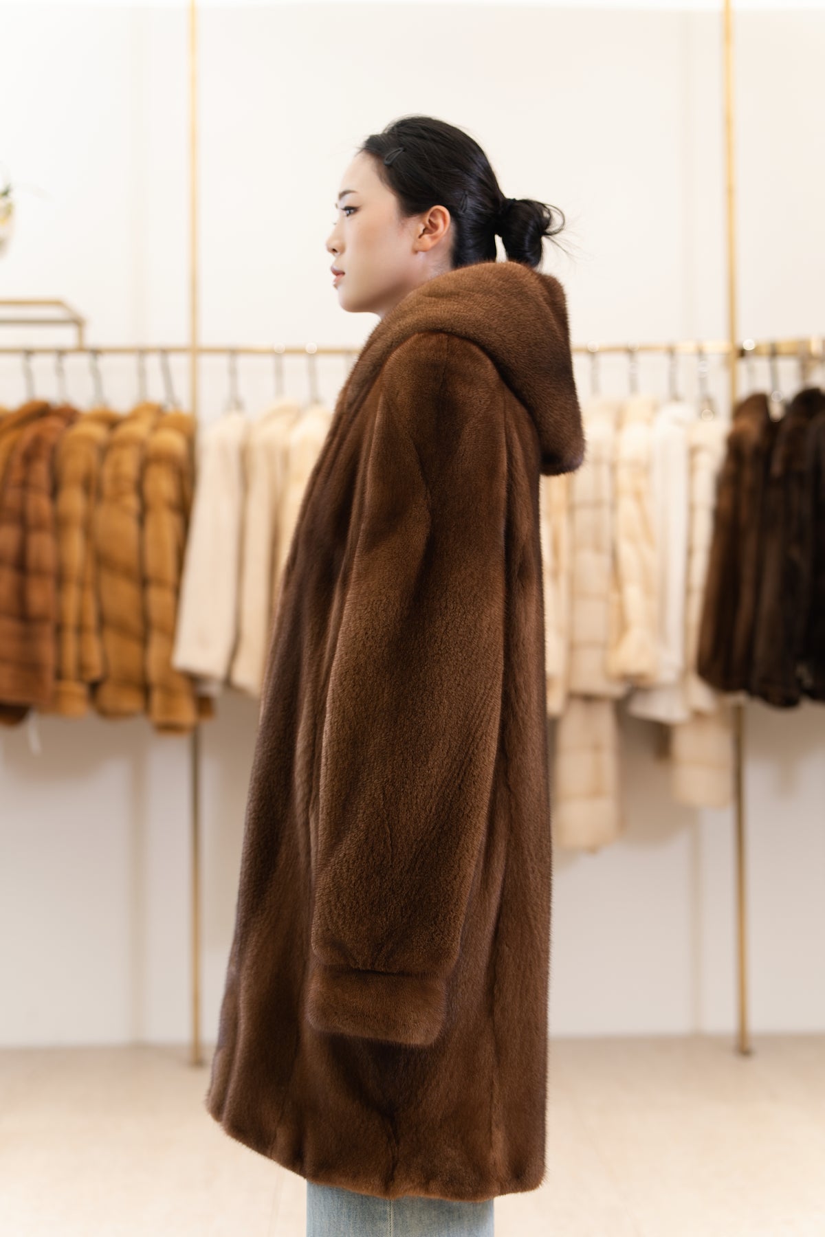 The Luxe Mid-Length Mink Coat
