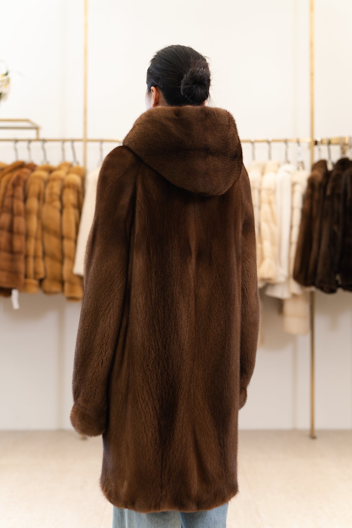 The Luxe Mid-Length Mink Coat