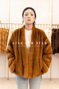 The Shawl Collar Open-Front Mink Coat