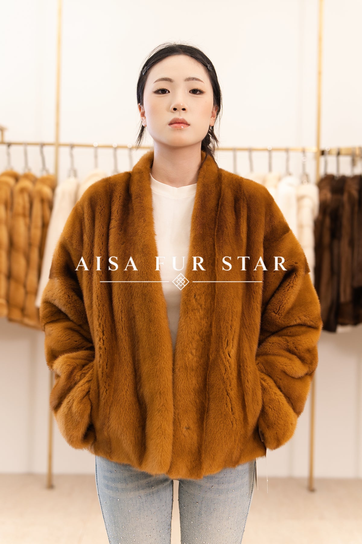 The Shawl Collar Open-Front Mink Coat