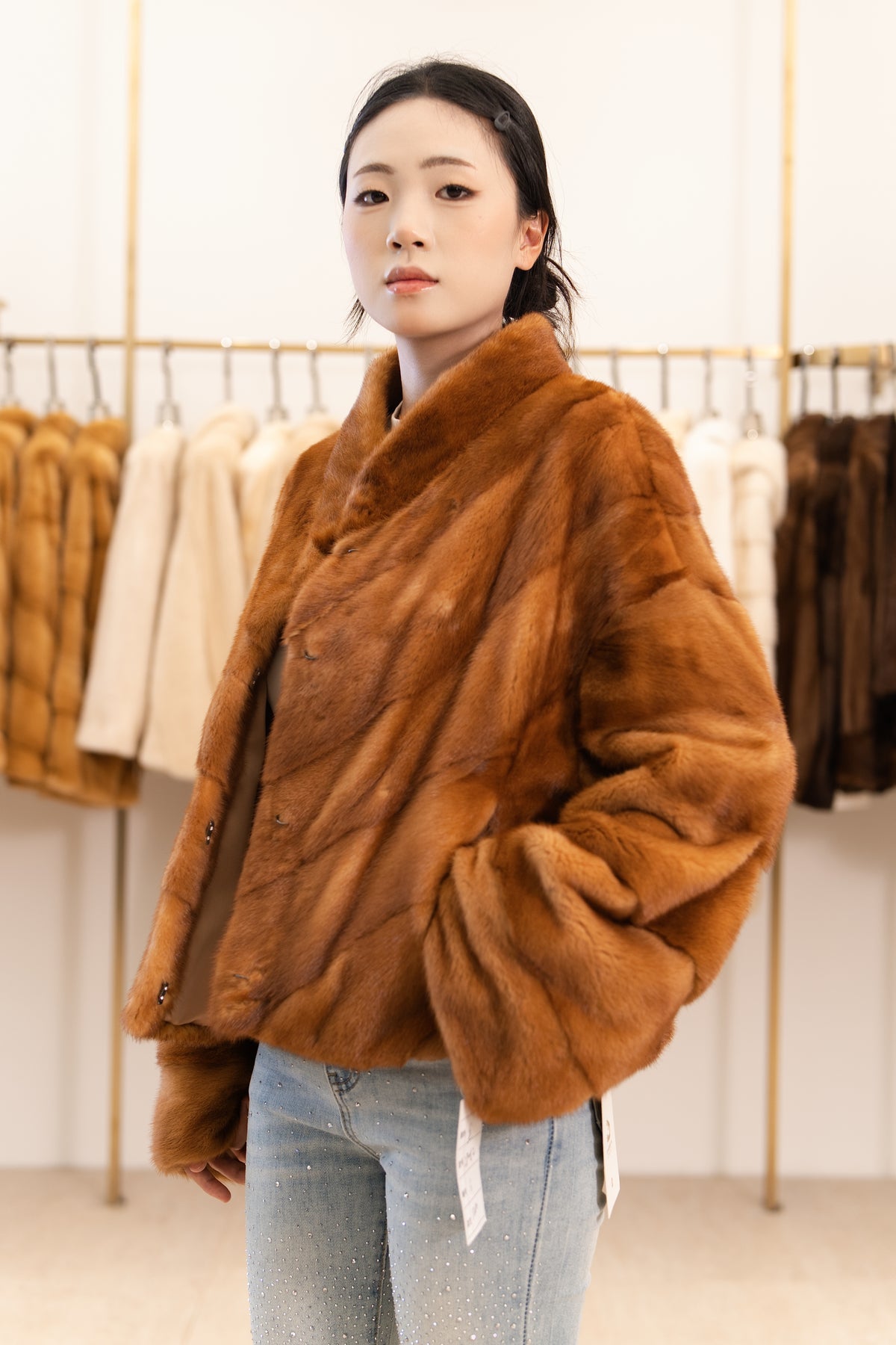The Cropped Panel Mink Coat