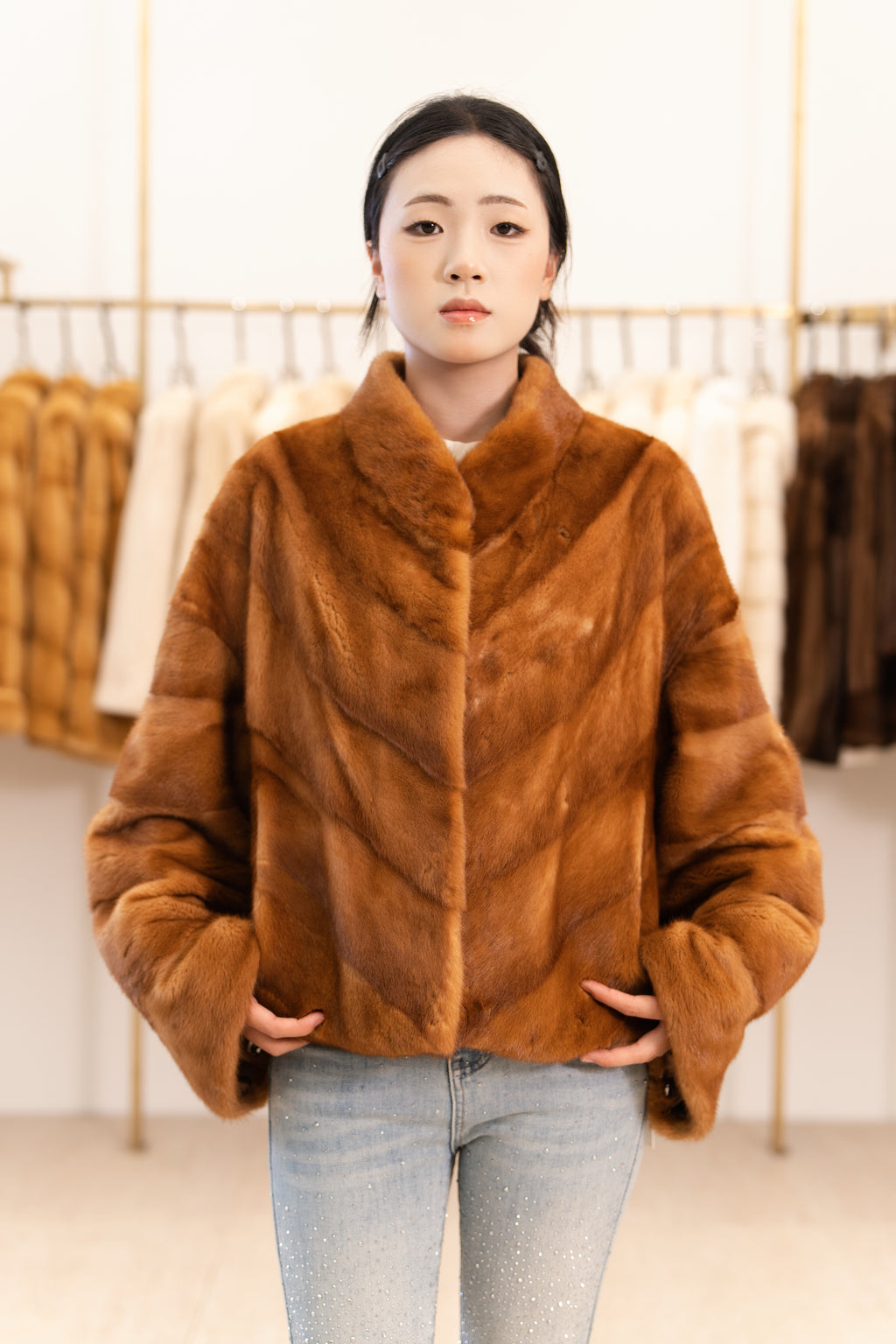 The Cropped Panel Mink Coat
