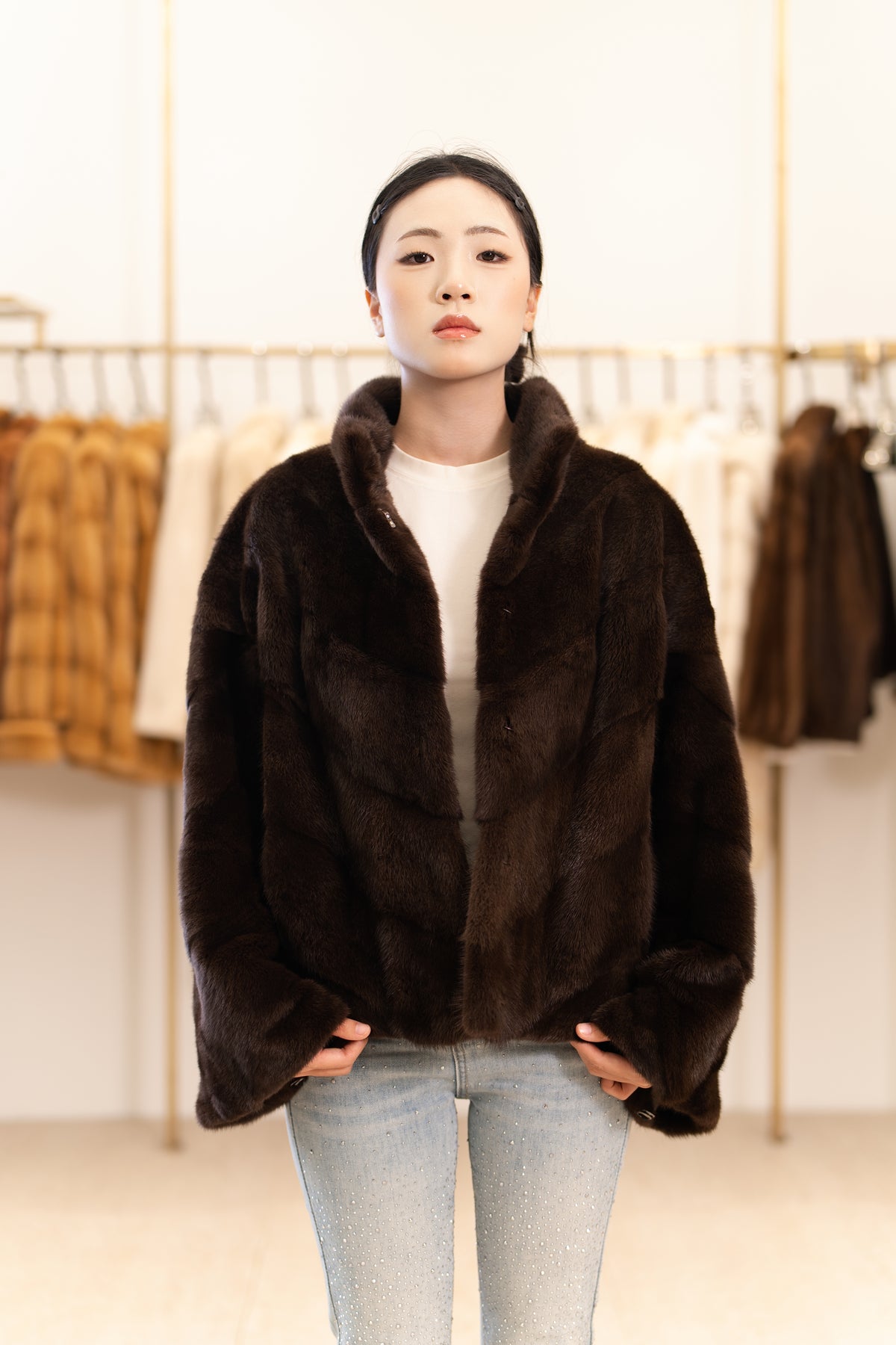 The Relaxed Panel Mink Coat