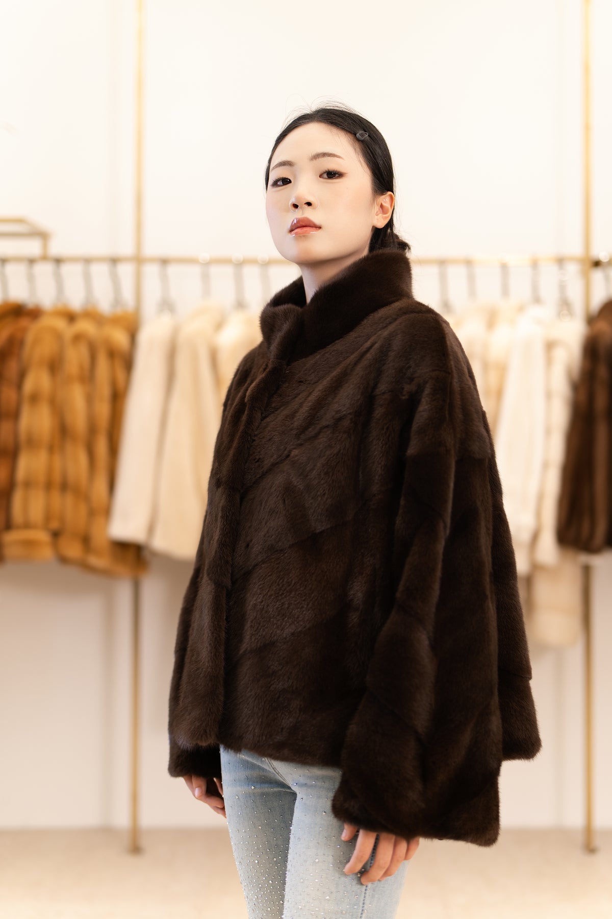 The Relaxed Panel Mink Coat