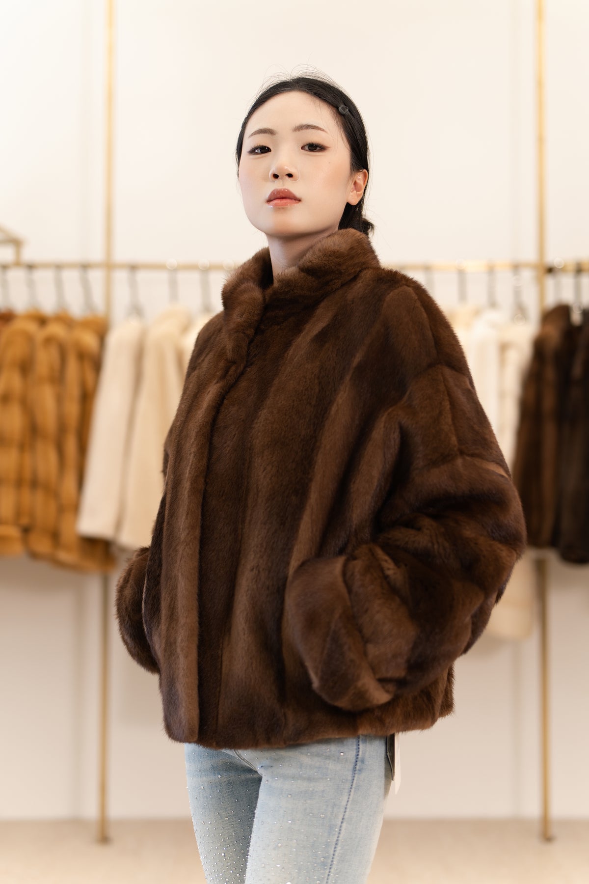 The Relaxed Short Mink Coat