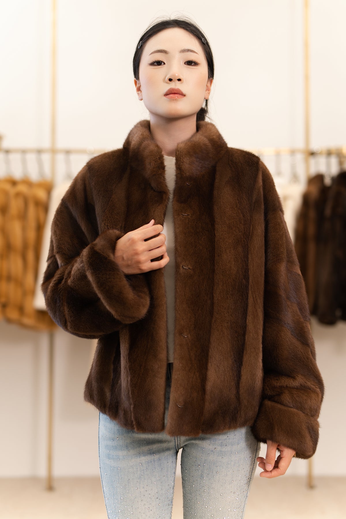 The Relaxed Short Mink Coat