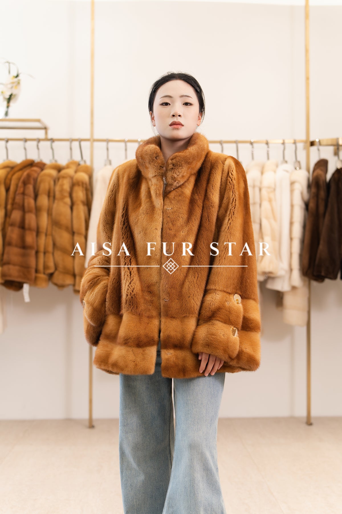The Golden Camel Swing Mink Coat