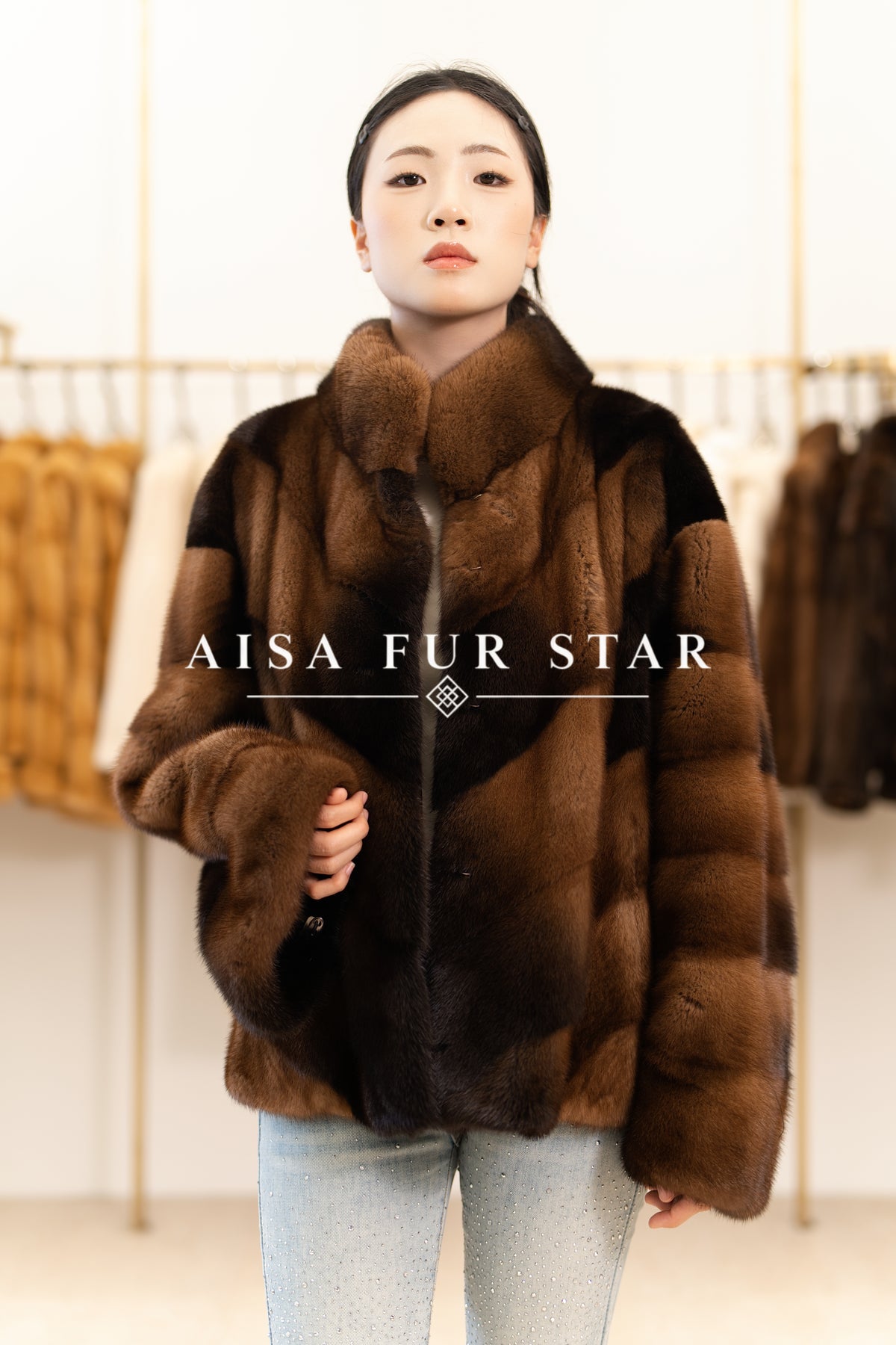 The Chevron Pattern Mink Coat