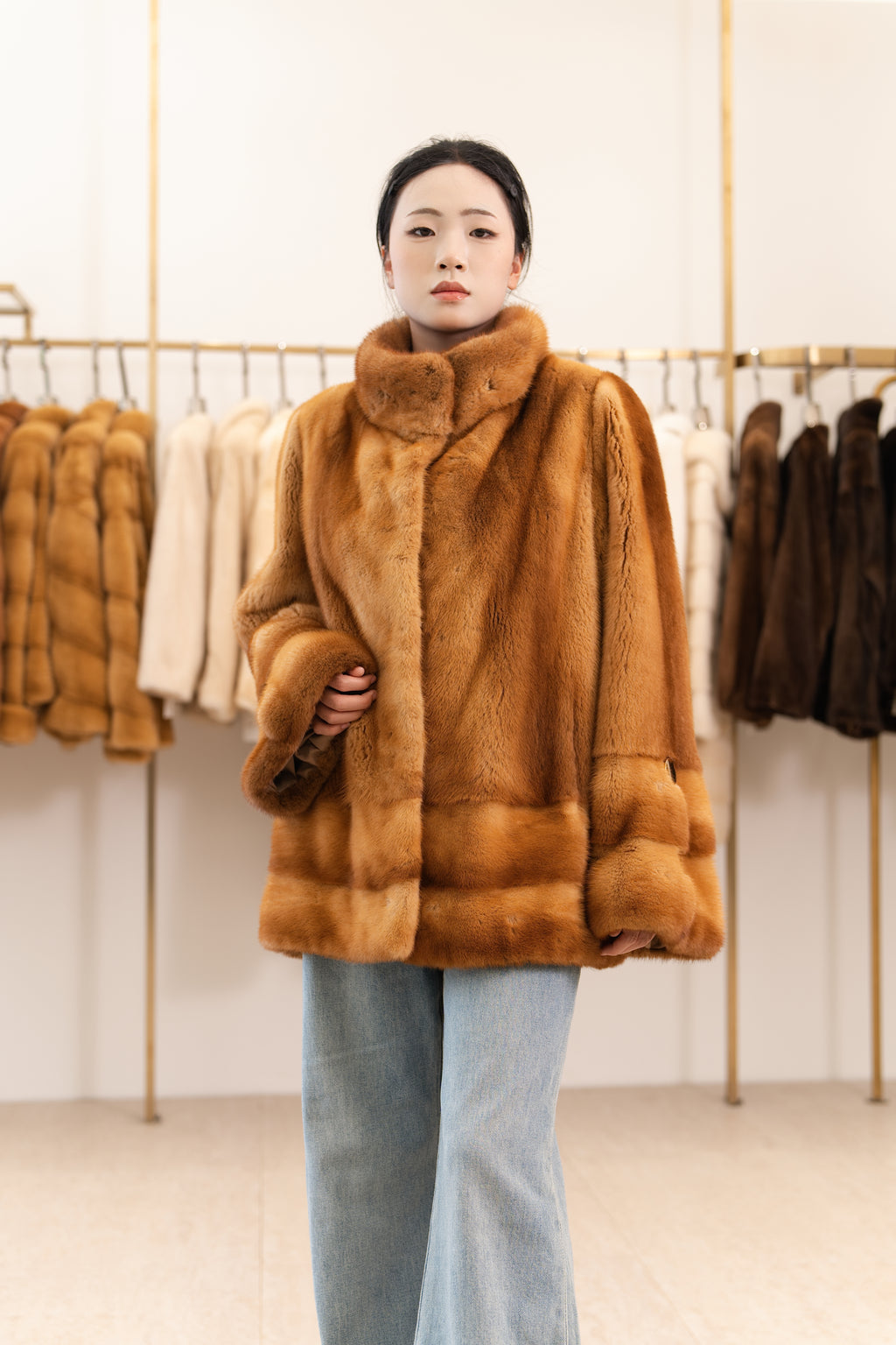 The Golden Camel Swing Mink Coat