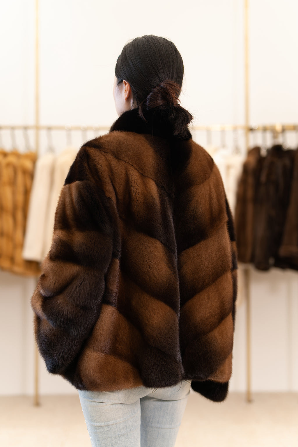 The Chevron Pattern Mink Coat