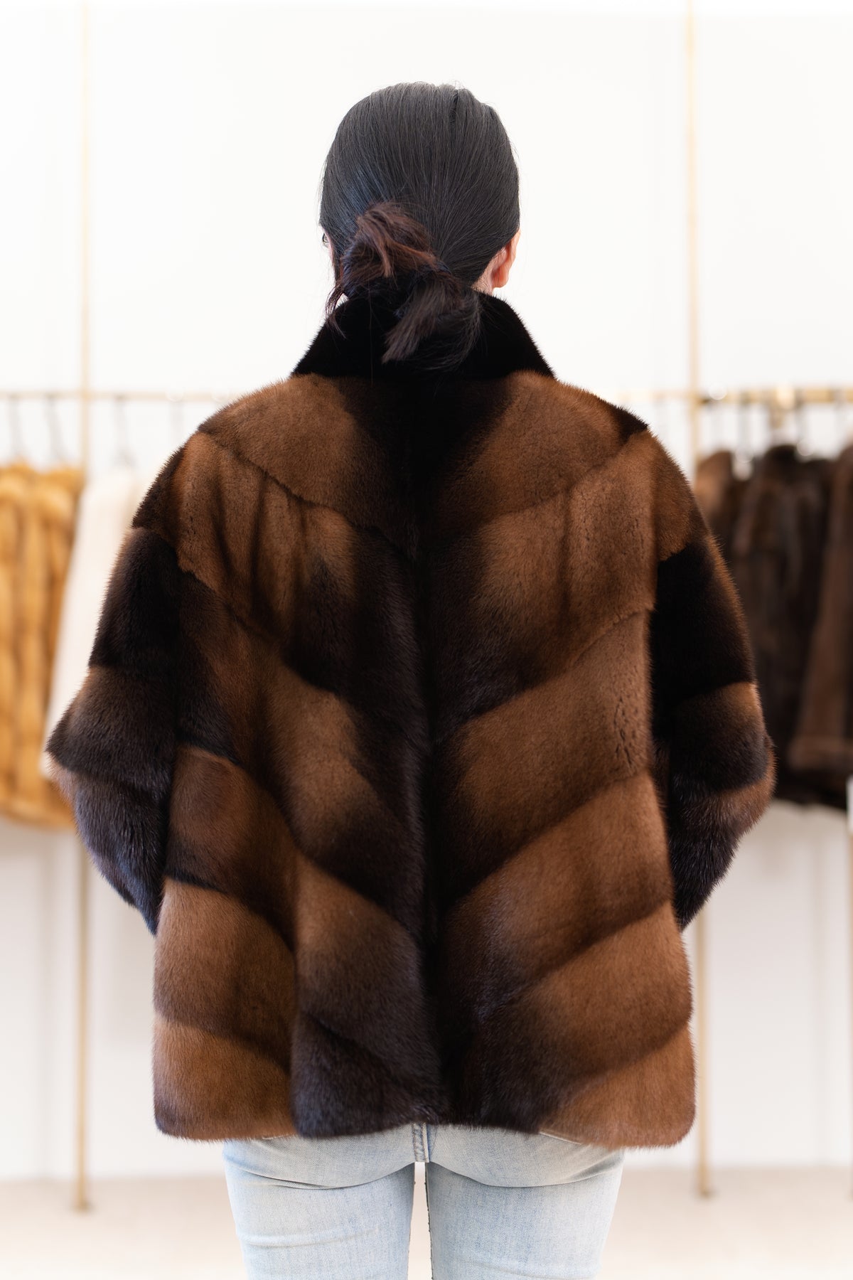 The Chevron Pattern Mink Coat