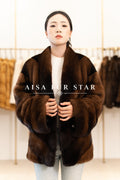 The Chevron Panel Mink Coat