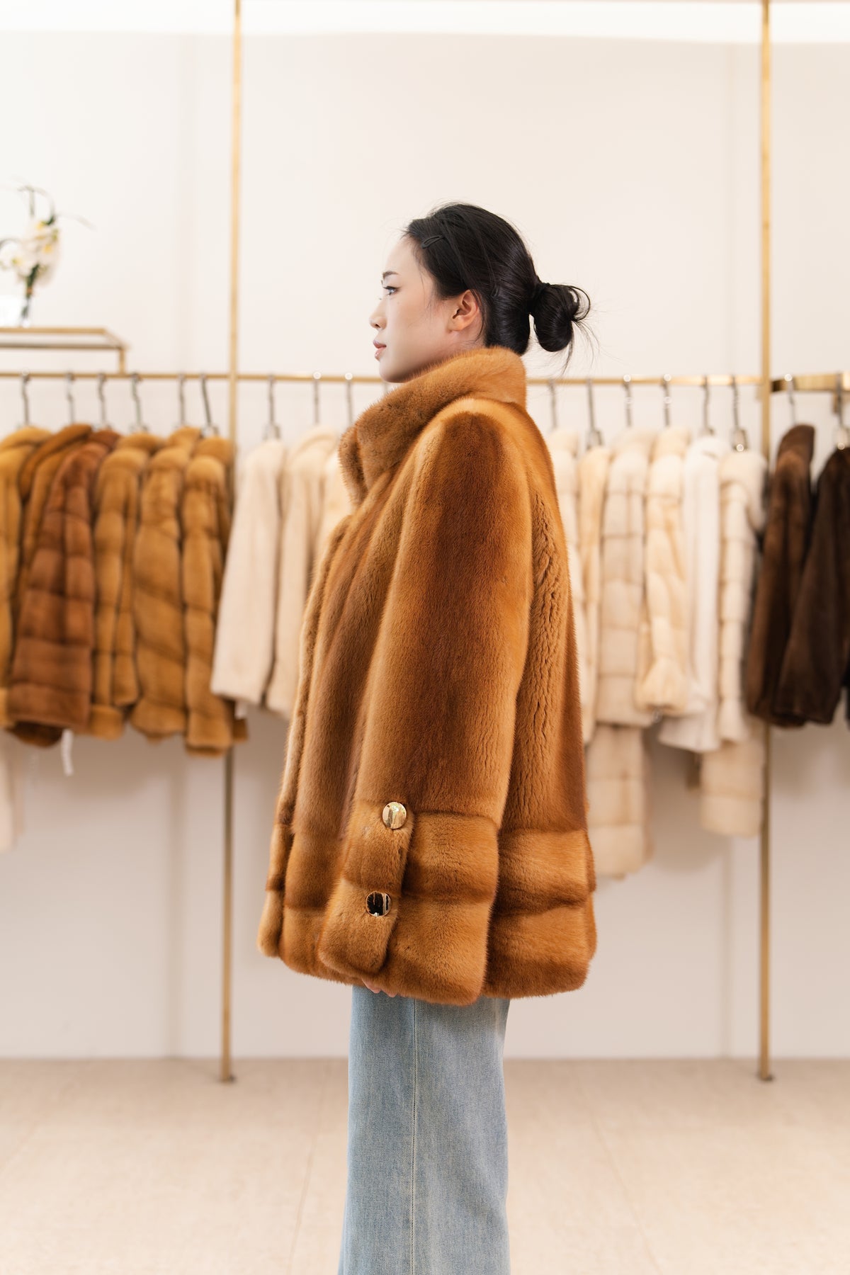 The Golden Camel Swing Mink Coat