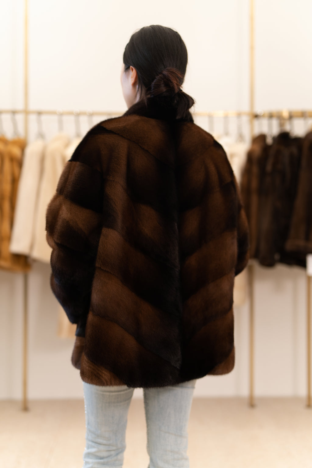 The Chevron Panel Mink Coat