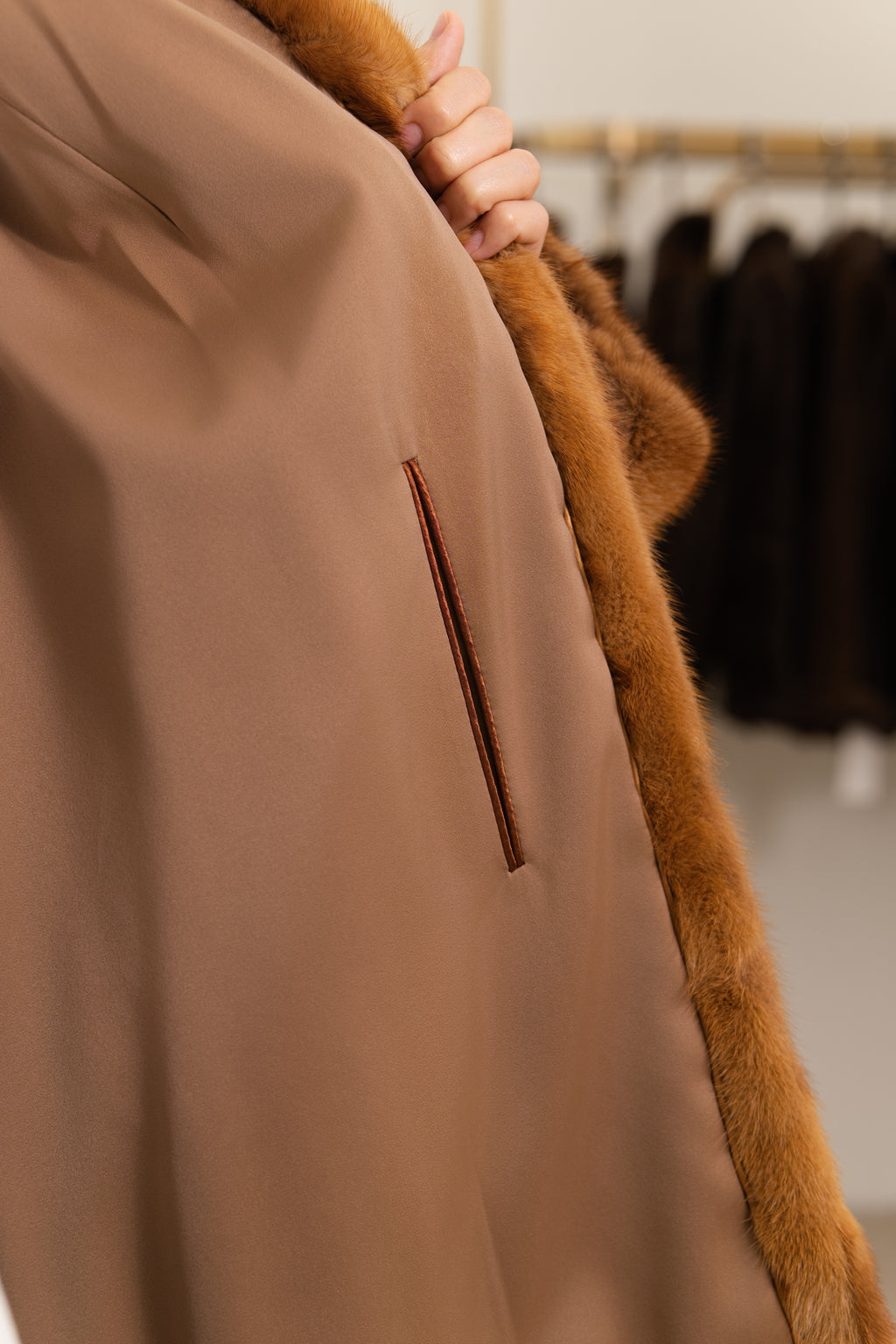 The Golden Camel Swing Mink Coat