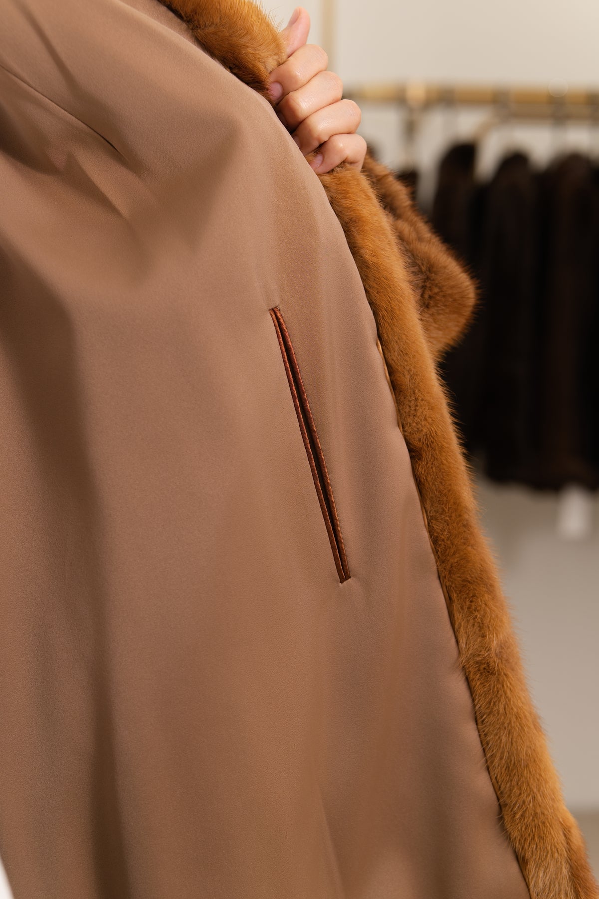 The Golden Camel Swing Mink Coat