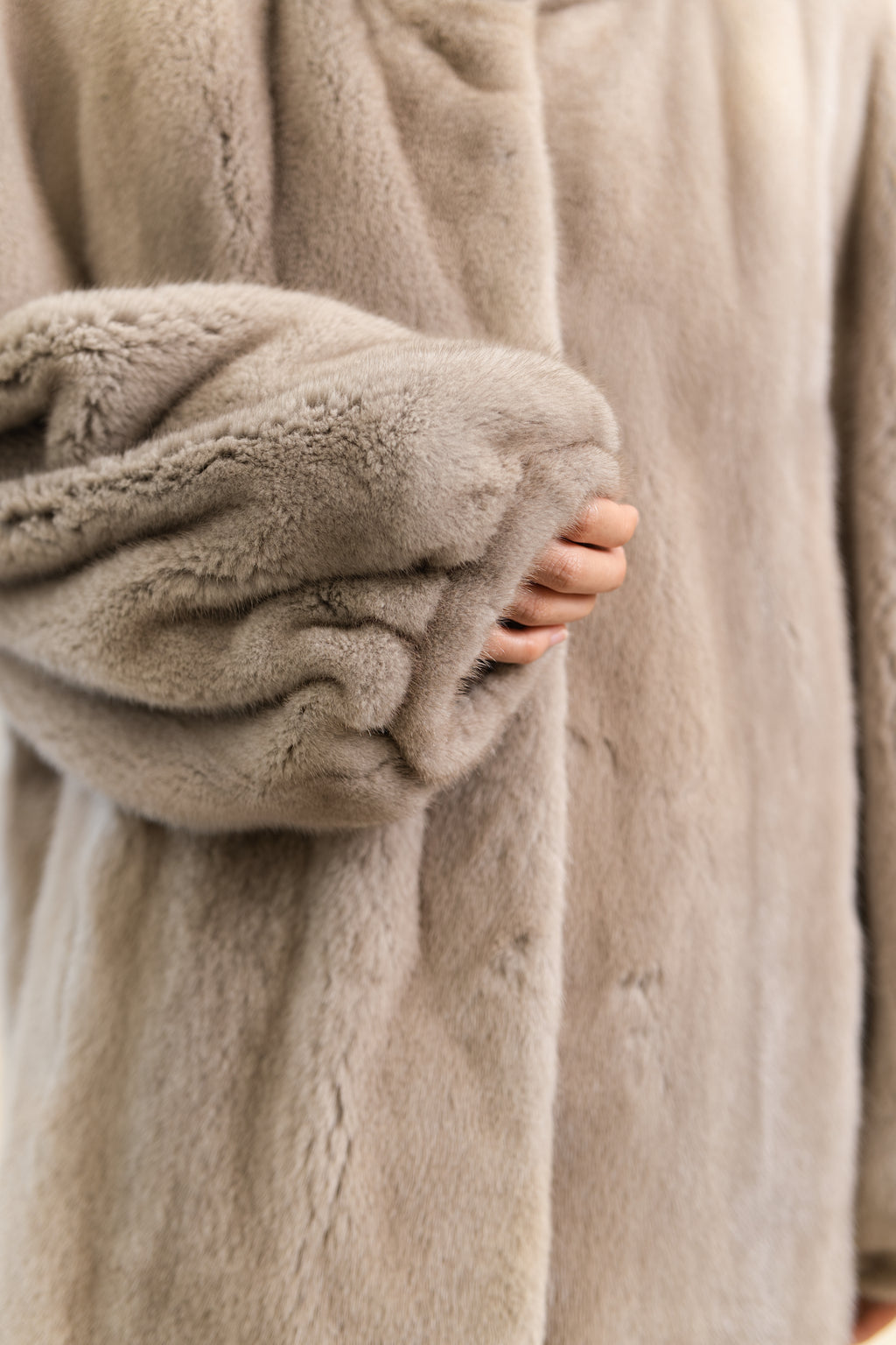 The Taupe Lantern Sleeve Mink Coat