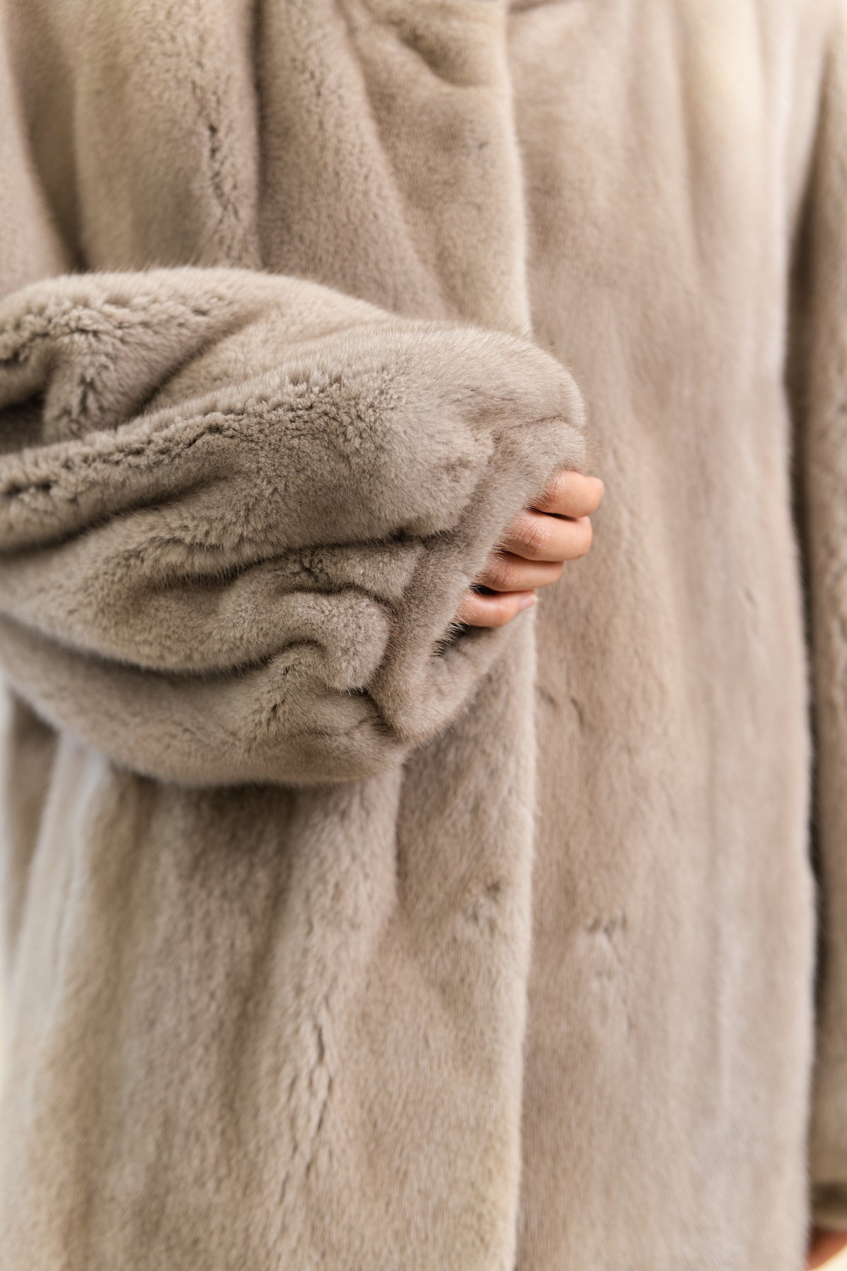 The Taupe Lantern Sleeve Mink Coat