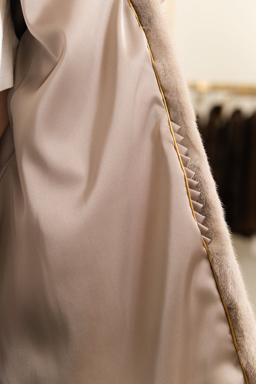 The Taupe Lantern Sleeve Mink Coat