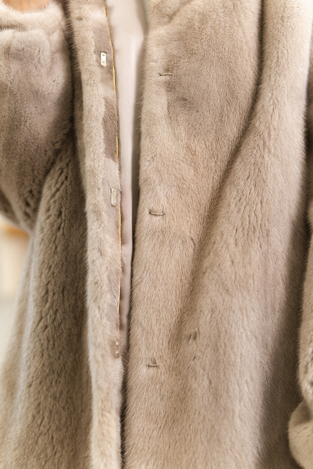 The Taupe Lantern Sleeve Mink Coat