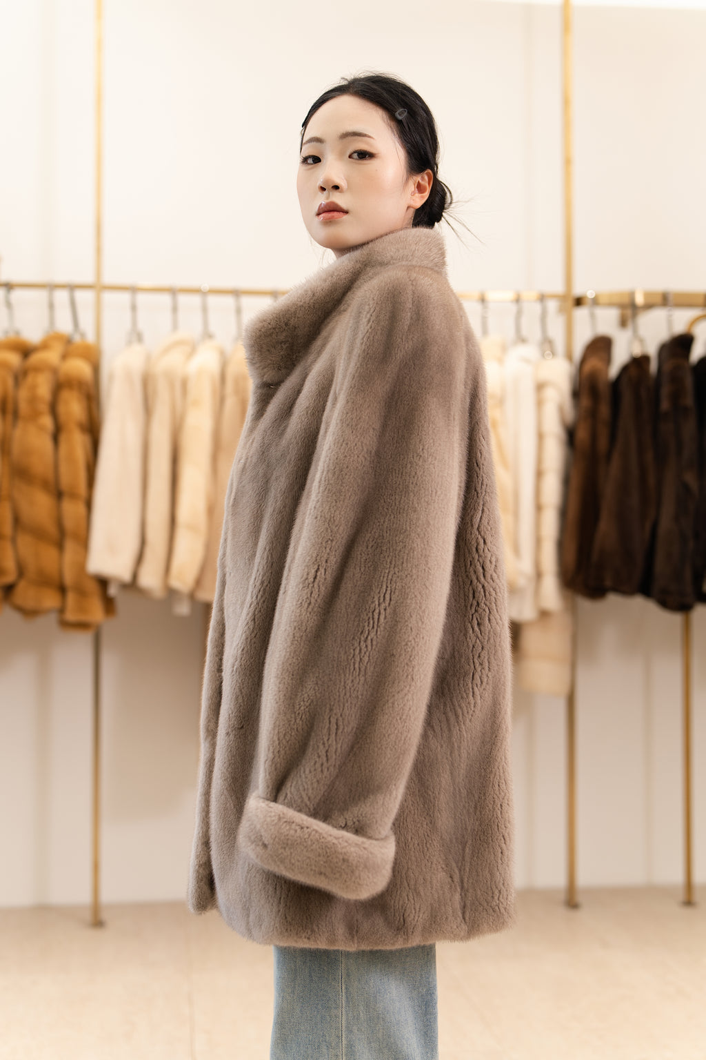The Turn-Back Cuff Mid-Length Mink Coat