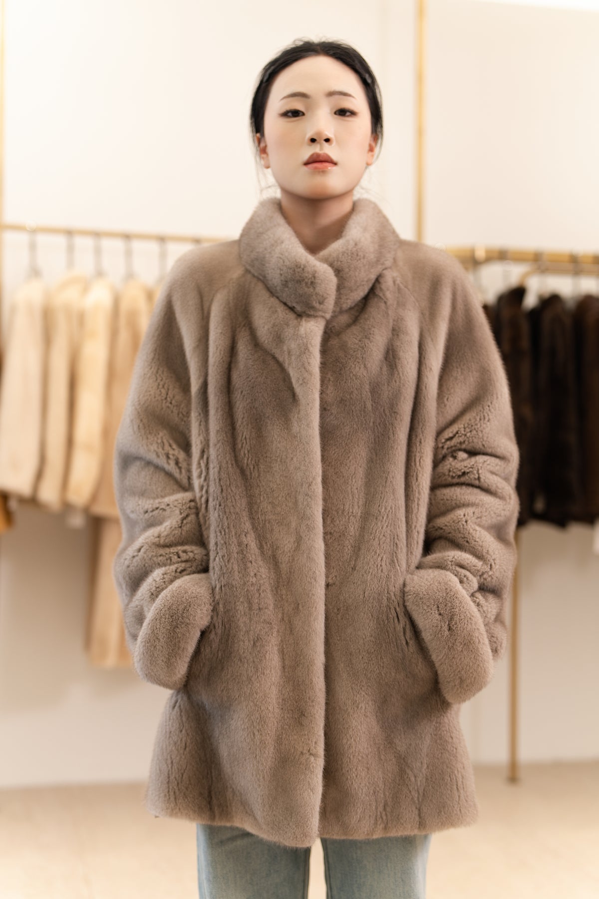 The Turn-Back Cuff Mid-Length Mink Coat
