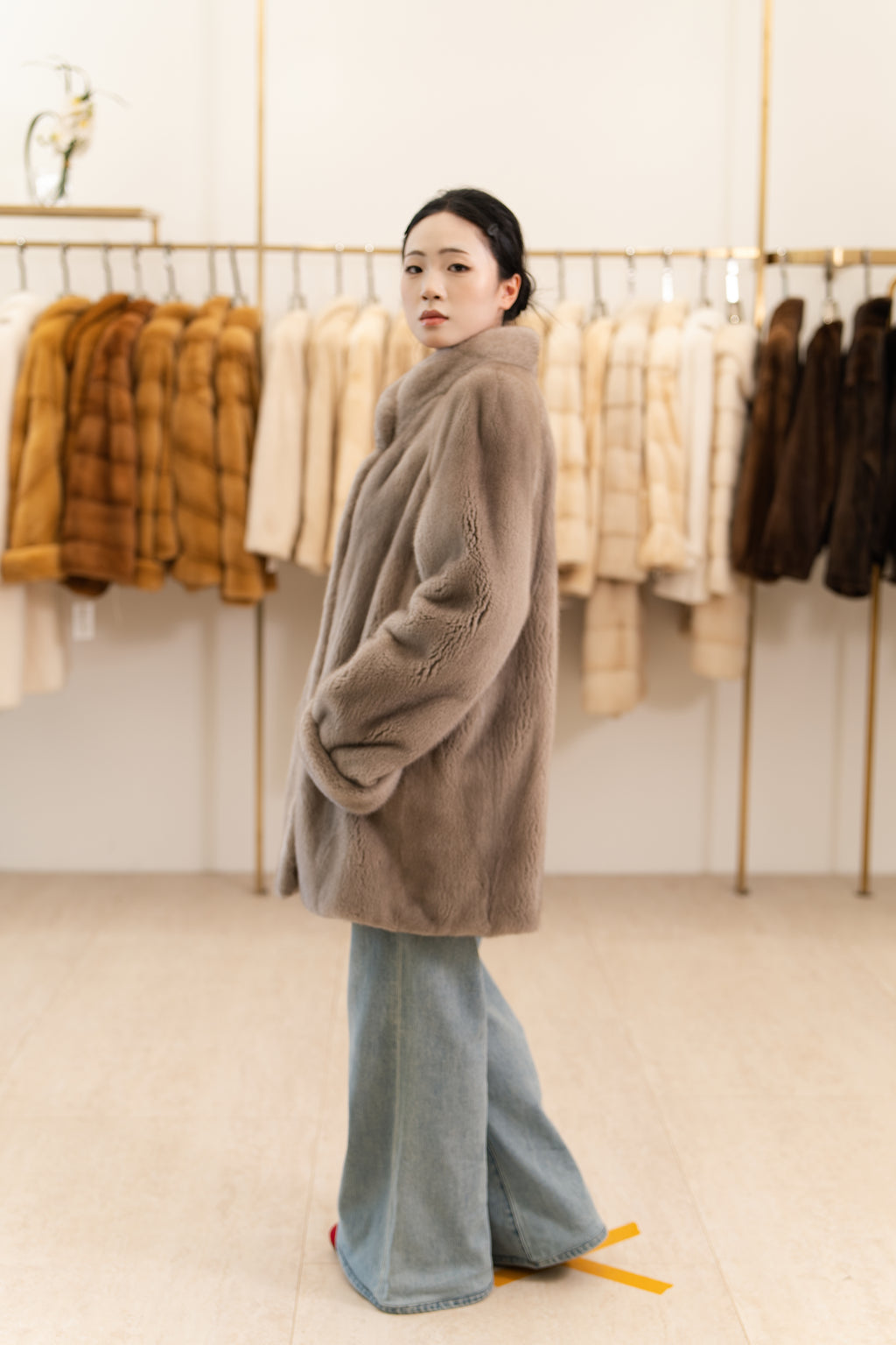 The Turn-Back Cuff Mid-Length Mink Coat