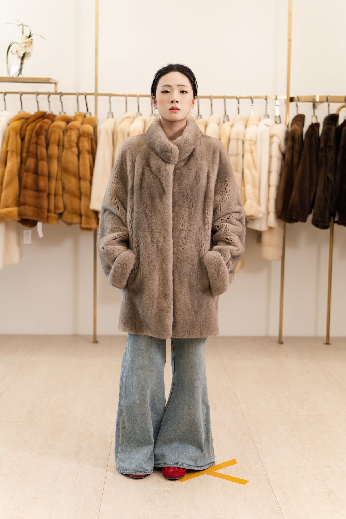 The Turn-Back Cuff Mid-Length Mink Coat