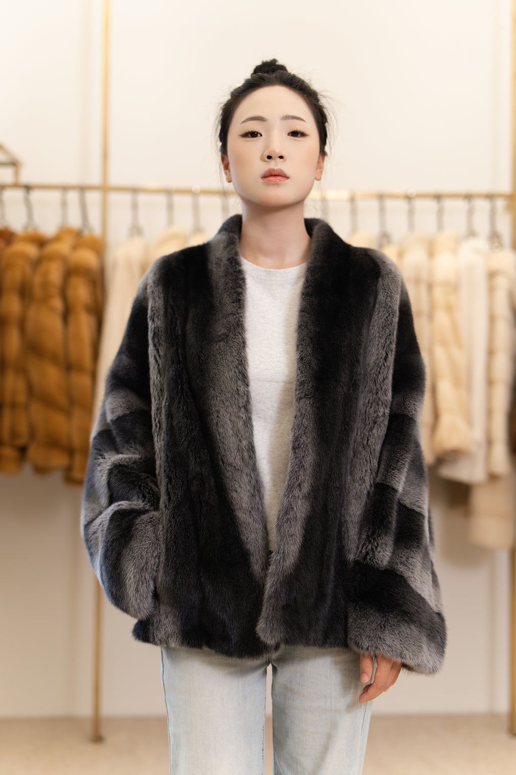 The Two-Tone Short Mink Coat
