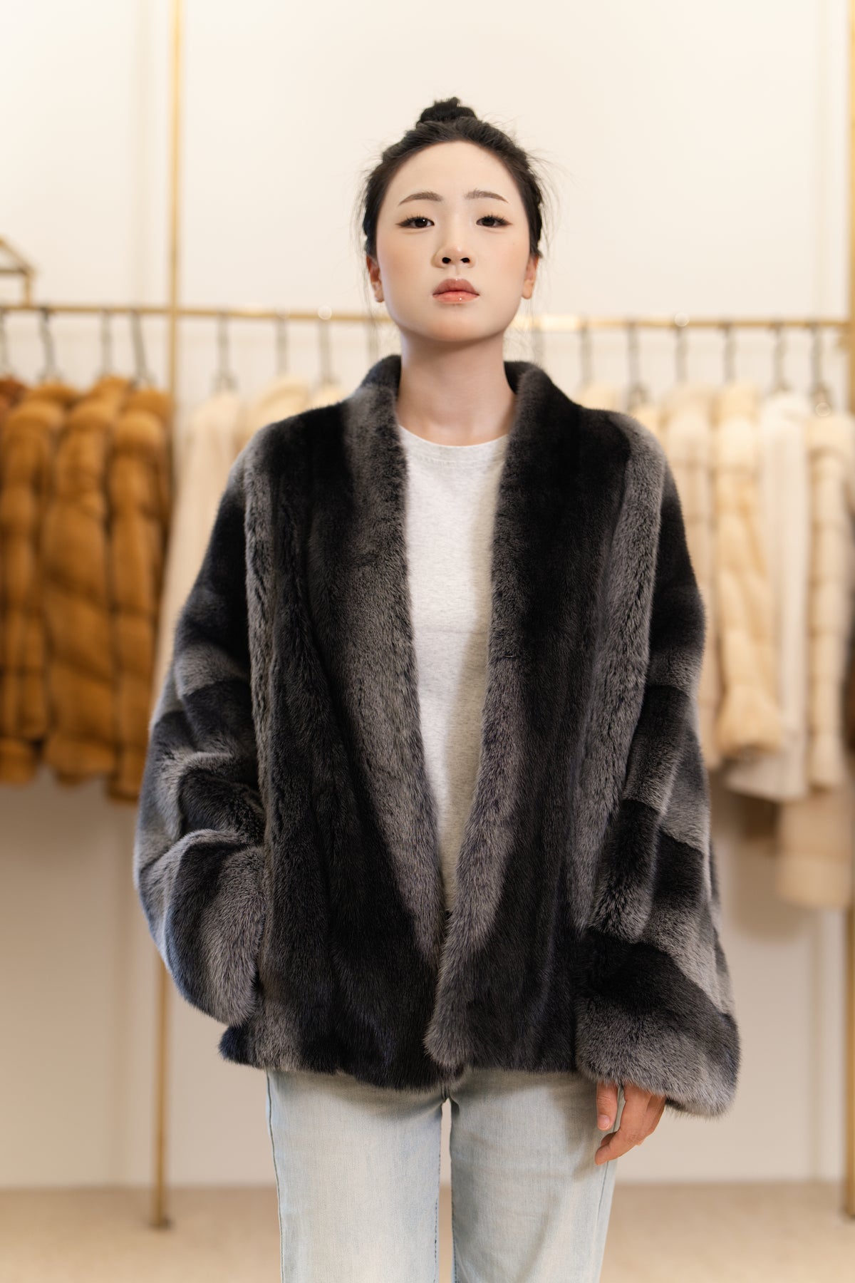 The Two-Tone Short Mink Coat