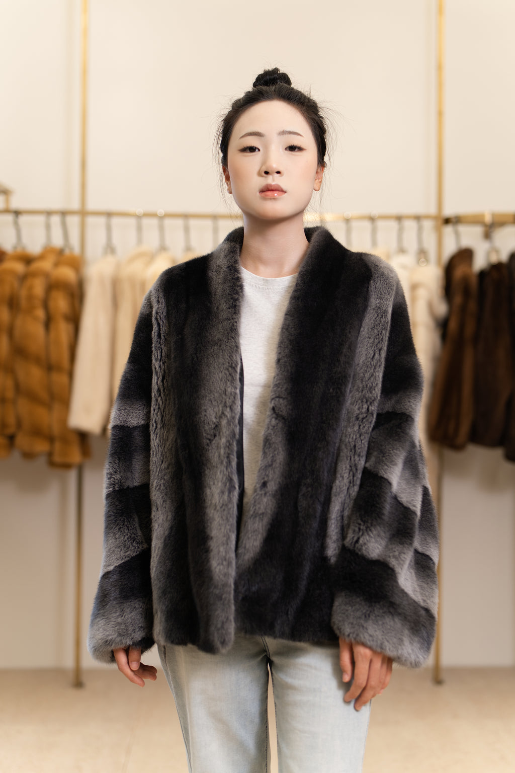 The Two-Tone Short Mink Coat