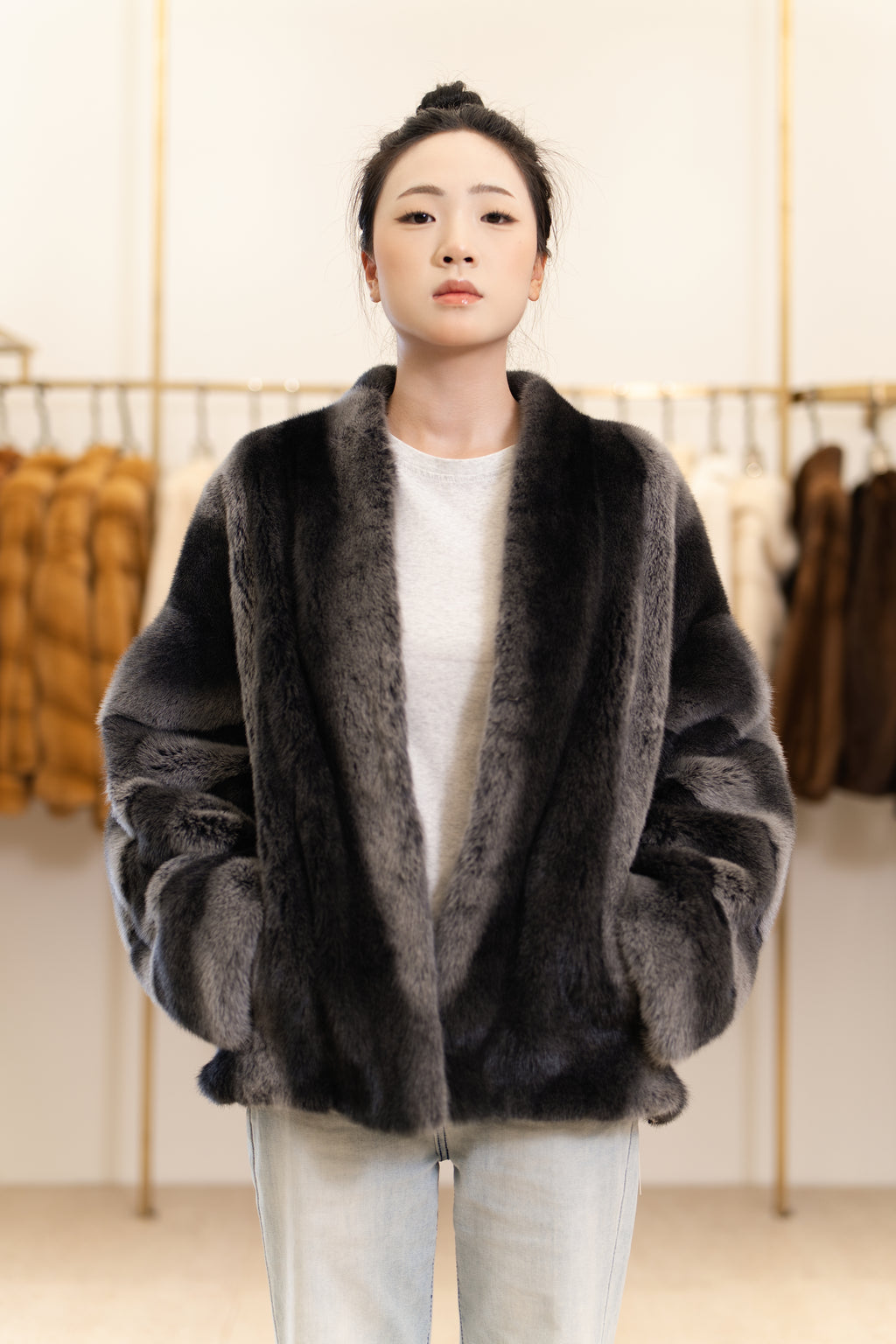 The Two-Tone Short Mink Coat