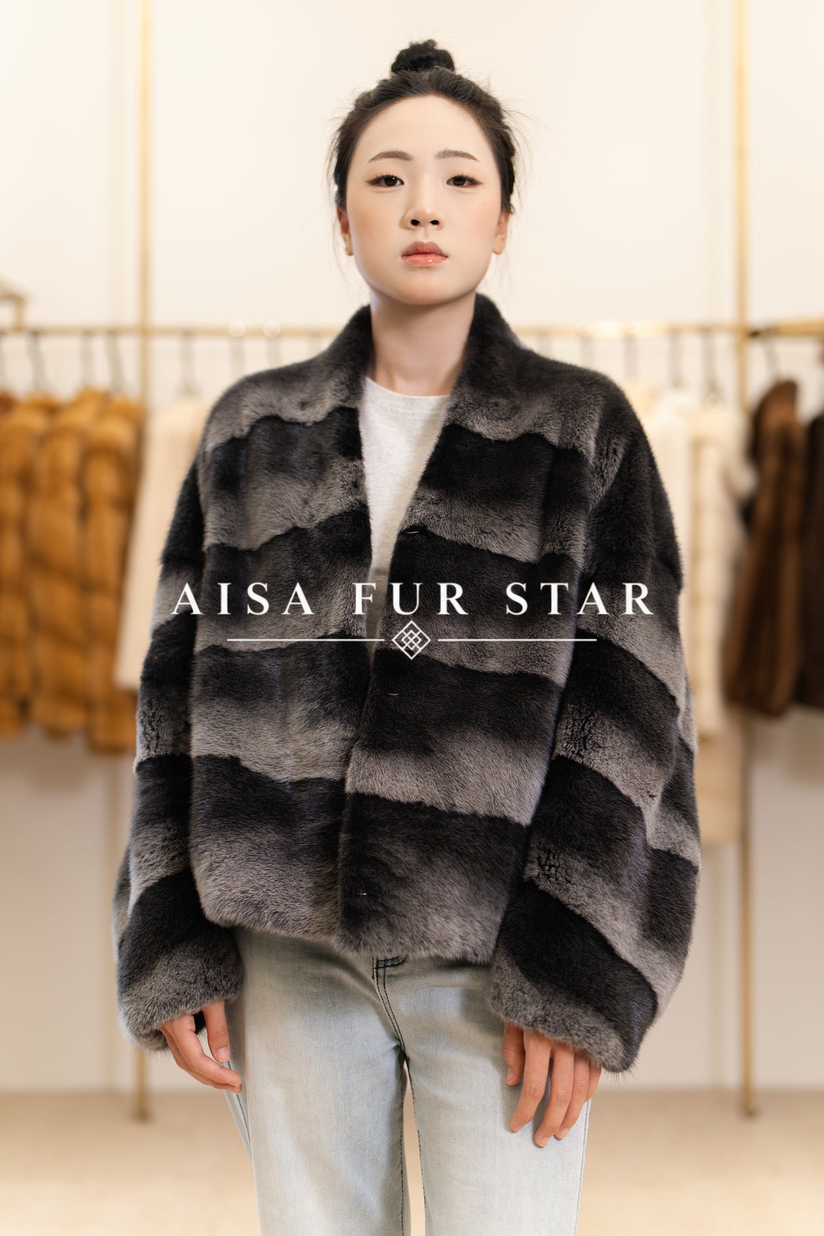 The Two-Tone Horizontal Panel Mink Coat