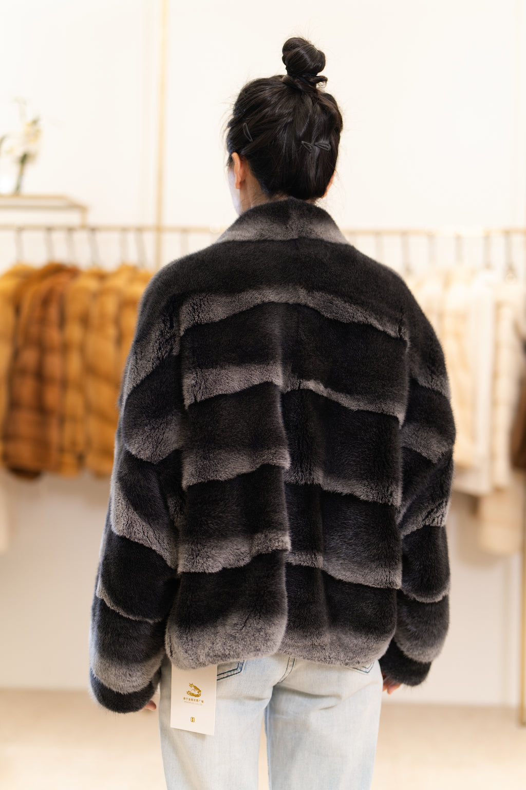 The Two-Tone Horizontal Panel Mink Coat